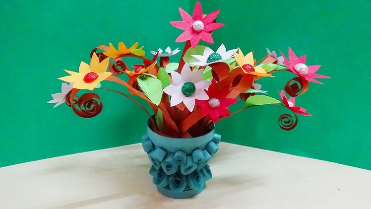 Quilling artwork |  miniature flower vase