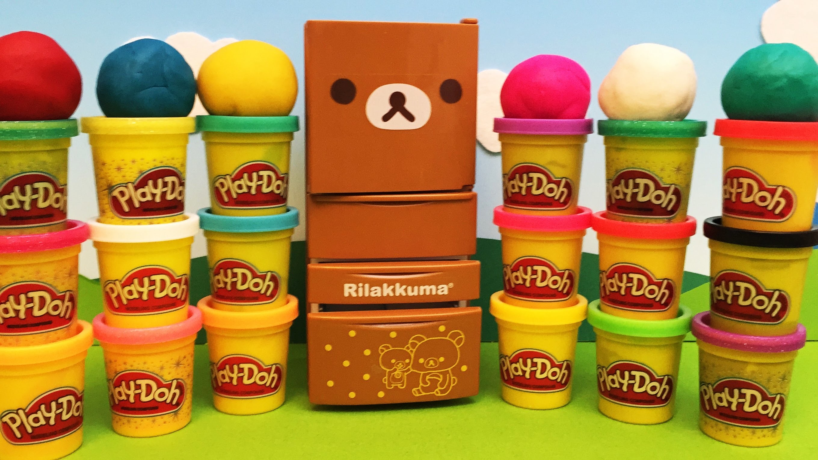 Rilakkuma Bear Refrigerator Natural Market Play Doh Re Ment Surprise Clay Balls Emilys Show