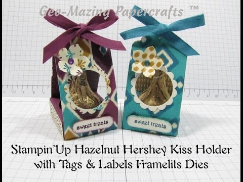 Stampin'Up Hazelnut Hershey Kiss Holder with Tags & Labels Framelits