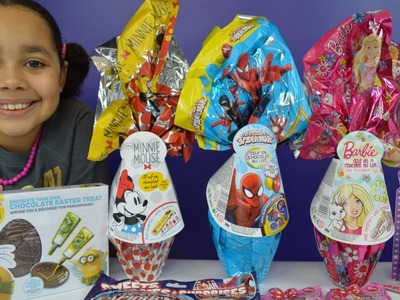 3 Giant Easter Surprise Eggs | Barbie - Spiderman | D I Y - Minions Chocolate Egg | Toy Opening