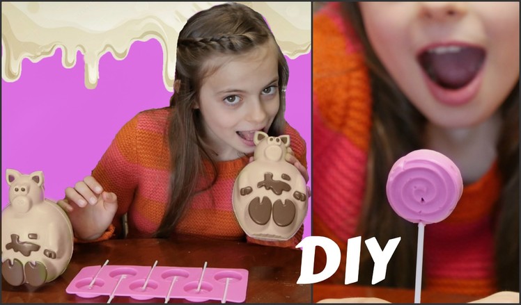 DIY Melting PIG Chocolate & Make Chocolate Lollipops