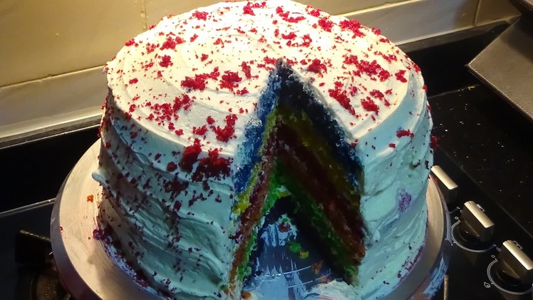 Easy Fluffy Rainbow Cake