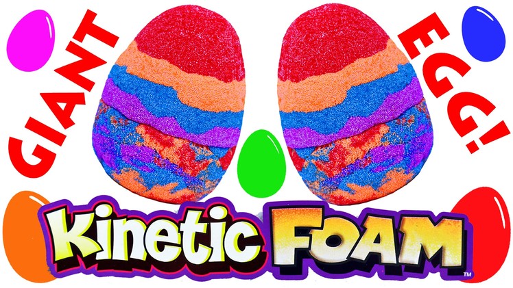 Giant Kinetic Foam Rainbow Easter Egg Surprise Eggs Toys Blind Bags & Colors by DisneyCarToys