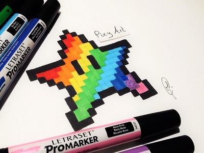 How to Draw Rainbow Star Mario - Pixel Art (Easy !)