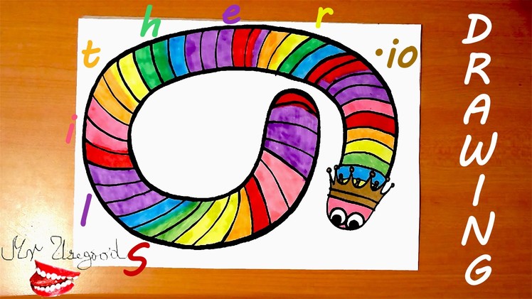 How to Draw slither.io Snake: Rainbow Snake | Easy for Kids | Cool Stuff