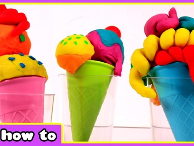 How To Make A Play Doh Rainbow Surprise Ice Cream - Play Doh Surprise by HooplaKidz How To