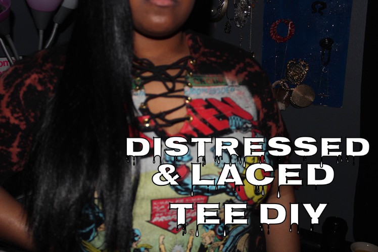 Instagram Inspired Distressed & Laced Tee DIY