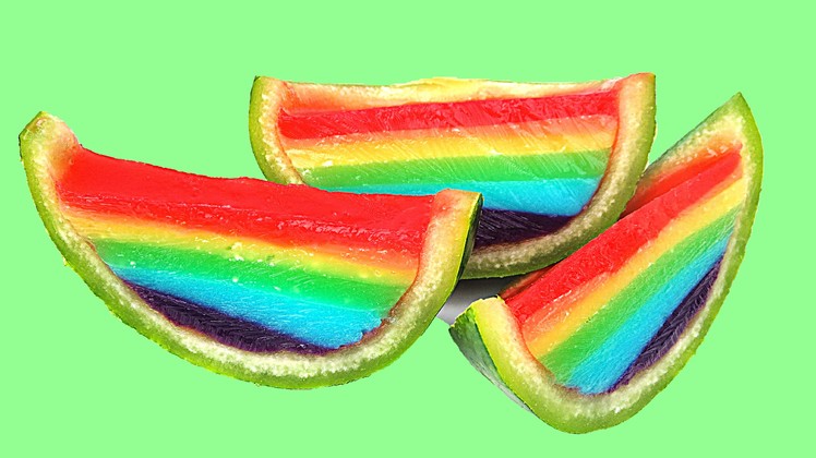 Jello Rainbow GUMMY Watermelon | How to Make a Jelly Soda Alternative |