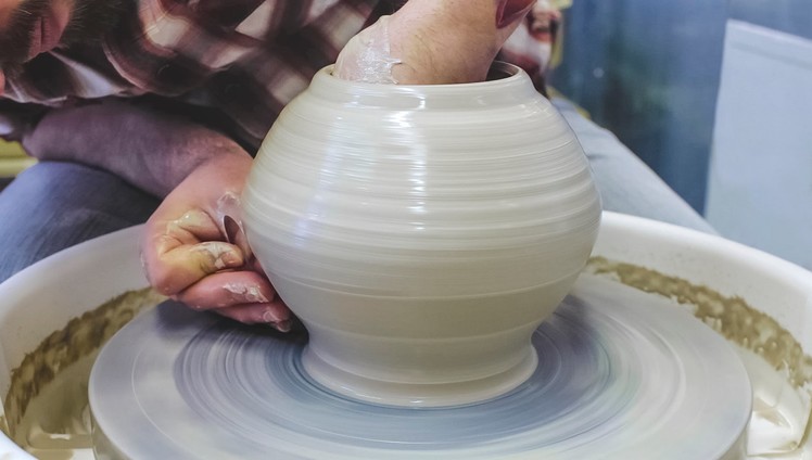 Making a teapot at the Craft & Design Studio
