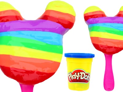 Modelling Clay Mickey Mouse Rainbow Slime Ice Cream Fun and Creative For Kids Learn Colors