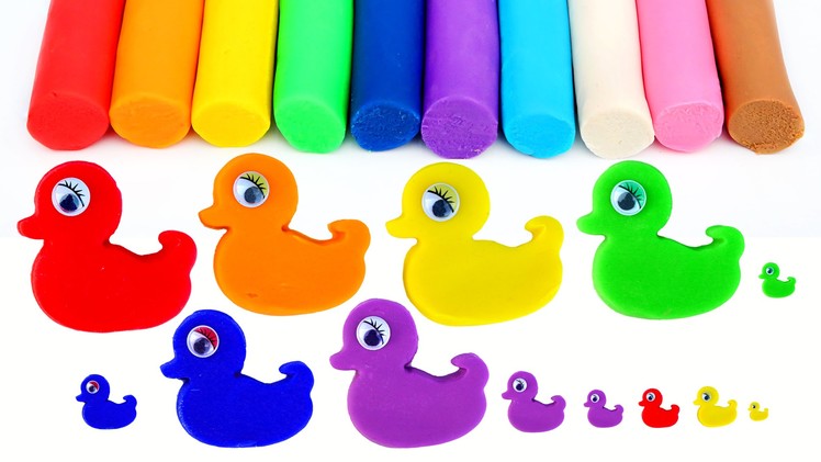 Modelling Clay Play Doh Rainbow Ducks Quack Quack Fun and Creative For Kids Learn Colors