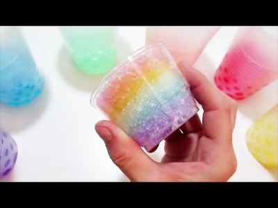 Orbeez Crush How to make a rainbow cup with crushed water beads syringe DIY Bolitas de gel