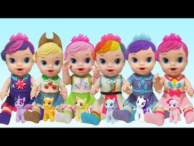 Play Doh Dresses Baby Alive Rainbow Dash Pinkie Pie Applejack Rarity Fluttershy Twilight Sparkle