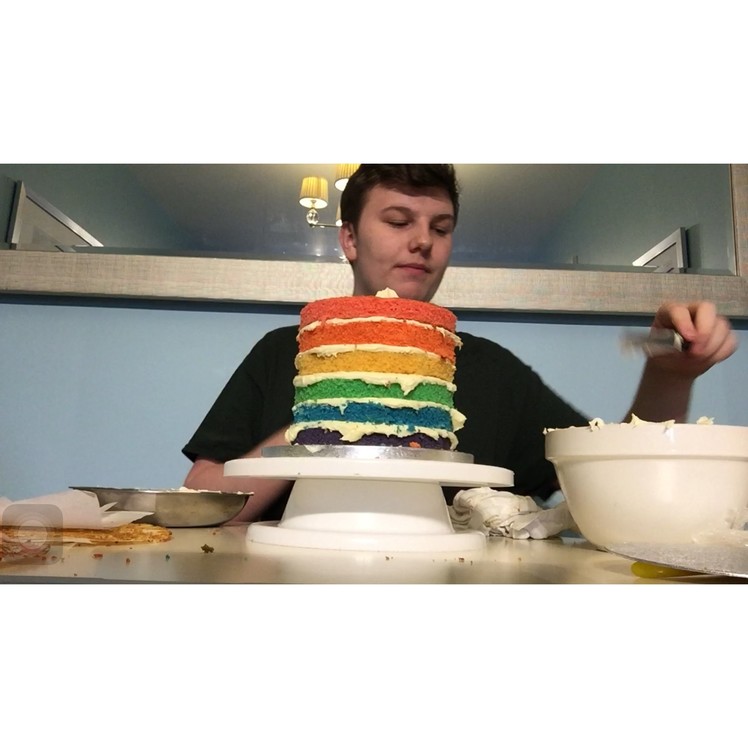 Rainbow Cake making and Decorating.