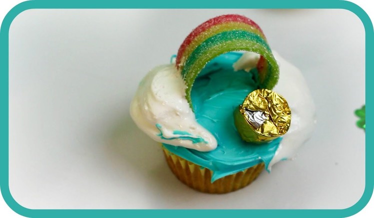 Rainbow Pot of Gold Cupcakes | St. Patrick's Day Collab