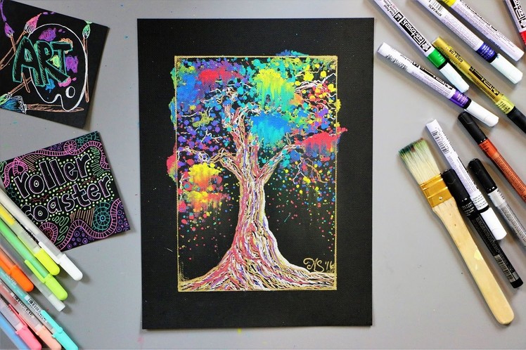 Rainbow Tree Painting - Paint Marker Lesson - What's in the Art Supply Goody Box?