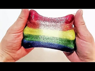 Slime How to make glitter rainbow glass putty shiny clay Toy