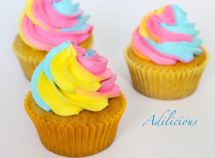Thandai Cupcakes | Rainbow Swirl Cupcakes