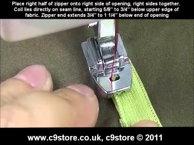 C9store concealed.invisible zipper presser foot - how to video