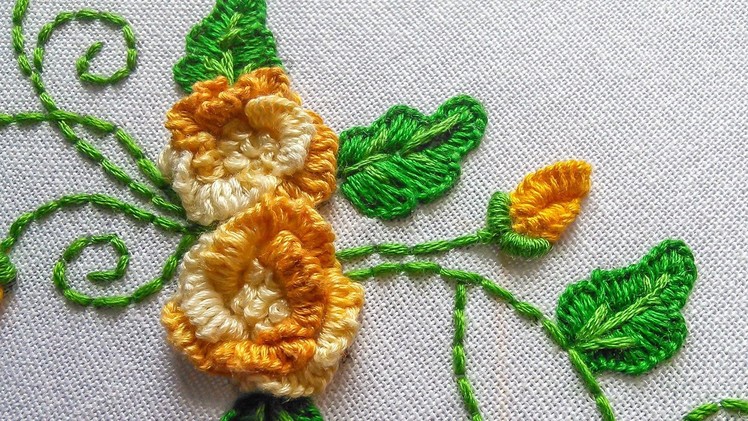Embroidery Designs | Cast on Flower by hand |  HandiWorks #67