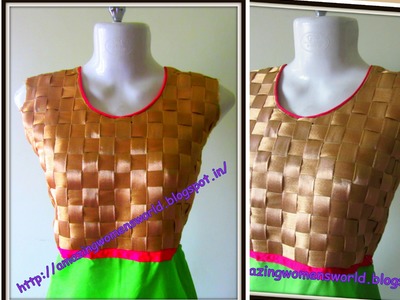 GOLD LACE CHECKER BODICE - FOR ANARKALI, KURTI'S, CROP TOPS & BLOUSES
