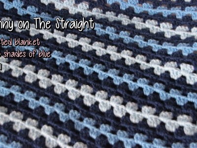 Granny on the Straight crocheted blanket: three shades of blue - part 1
