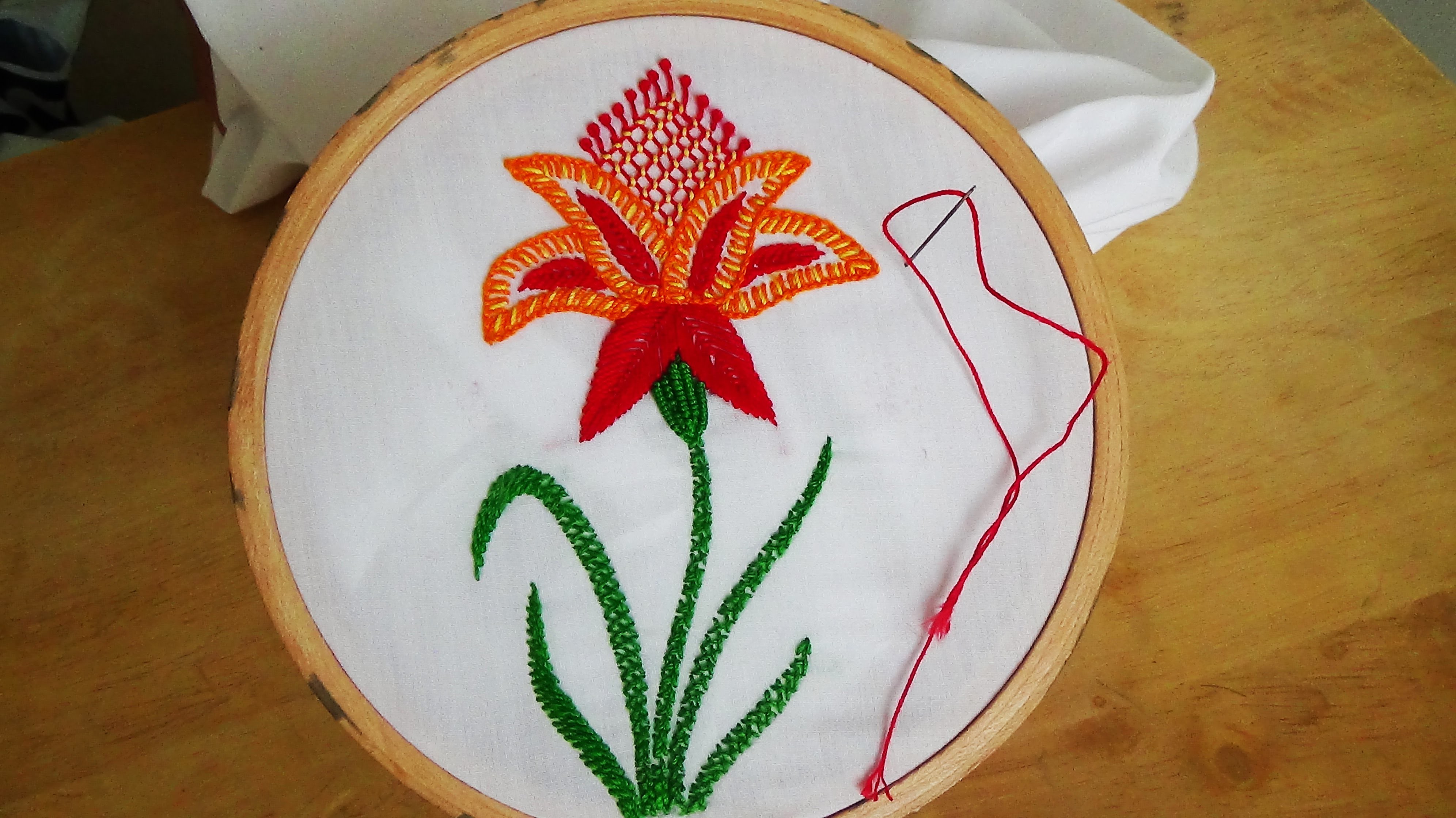Hand Embroidery Blanket stitch flower