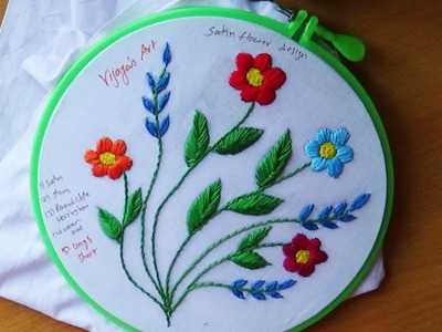 Hand Embroidery Designs # 107 - Satin stitch Design
