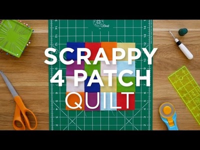 Make an Easy Scrappy 4 Patch Quilt Block - Quilt Snips