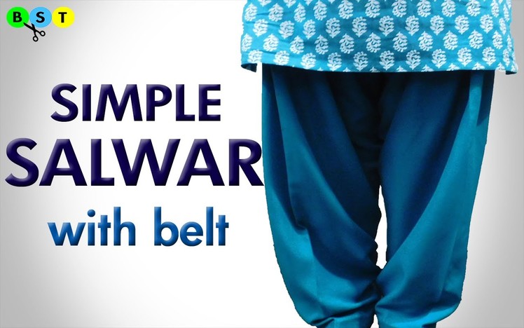 Simple Salwar with Belt- Cutting & Stitching