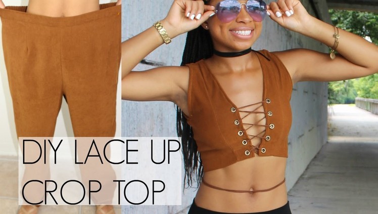 Thrifted Transformation | Lace Up Crop Top | India Ariel