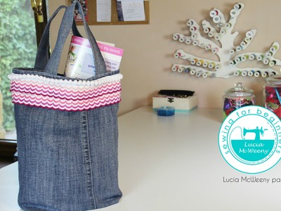 Upcycling denim jeans: tote bag