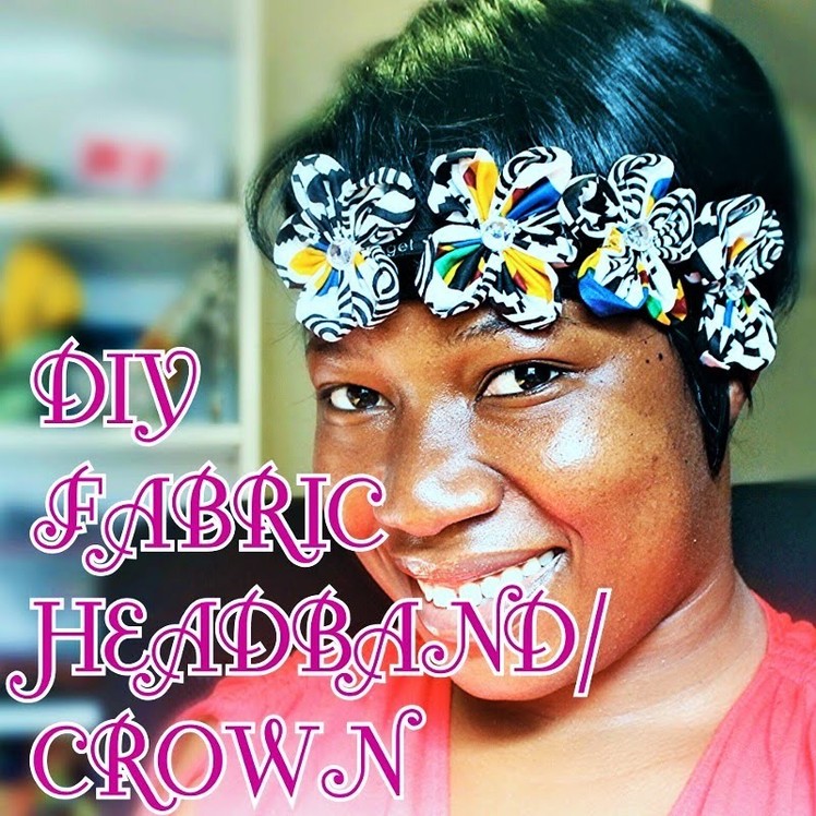 Diy African fabric flower headband  Crown 002