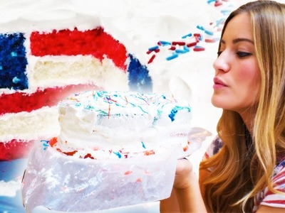 How To Bake An American Flag Cake | iJustine Cooking
