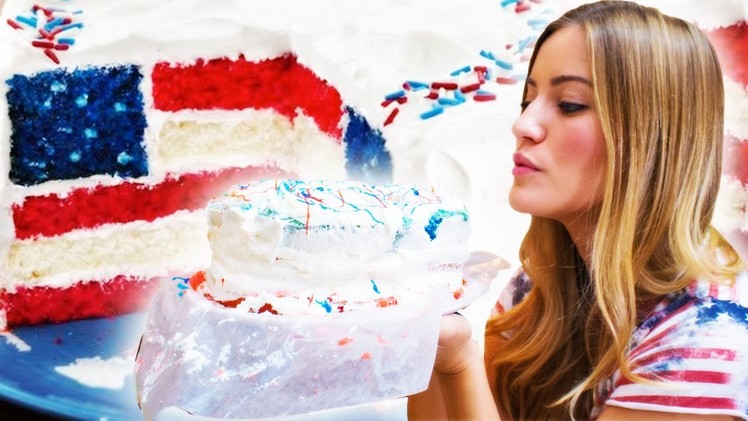How To Bake An American Flag Cake | iJustine Cooking