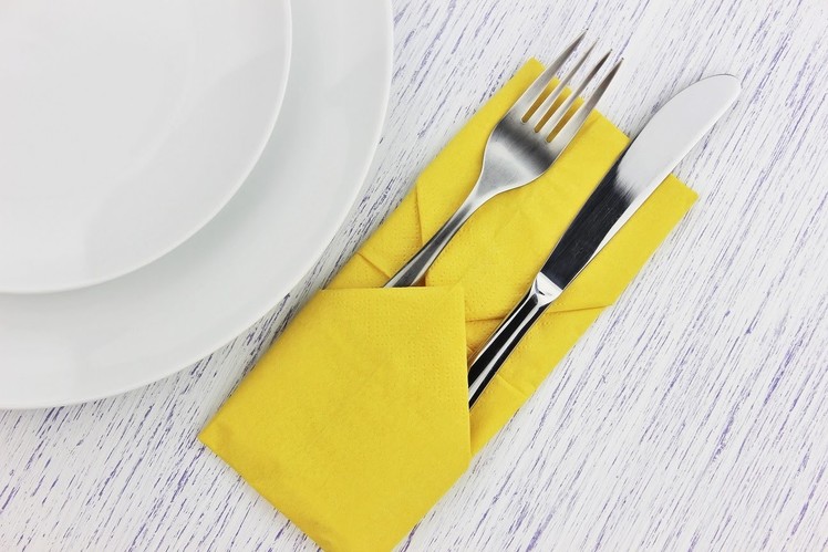 How to fold a napkin into a pocket - Easy tutorial - DIY
