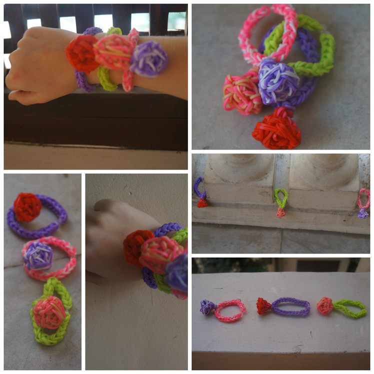 How to Make a Rose Charm or Bracelet on a Rainbow Loom| Milena