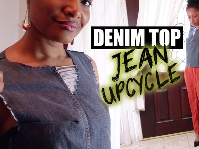 How to Turn Old Jeans to Denim Top | DIY Upcycle | BlueprintDIY