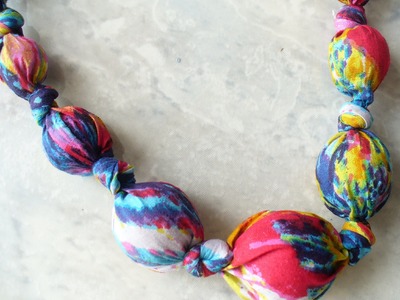 Knotted Fabric Bead Necklaces
