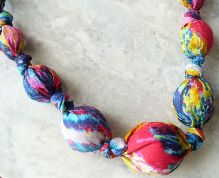 Knotted Fabric Bead Necklaces