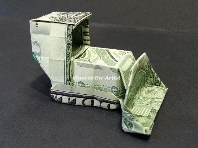 Money Origami Bull Dozer - Dollar Bill Art