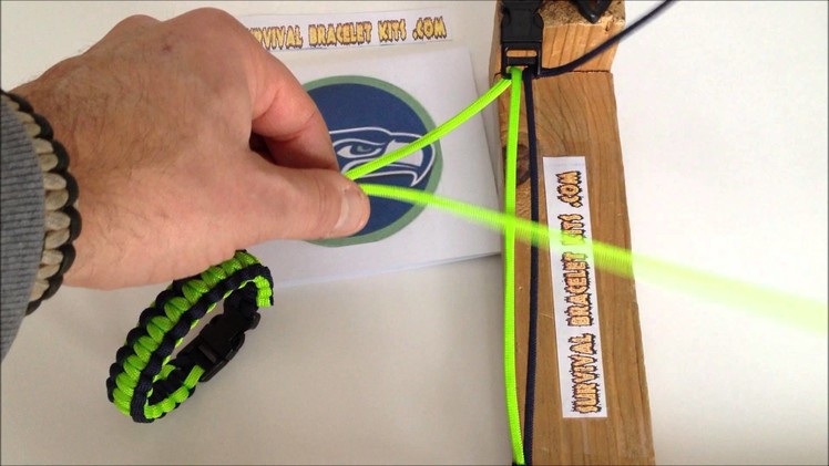 Seattle Seahawks Two Color Paracord Survival Bracelet Instructions easy step by step