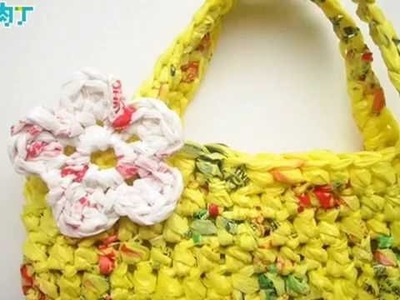 DIY.crochet bag with plastic bags