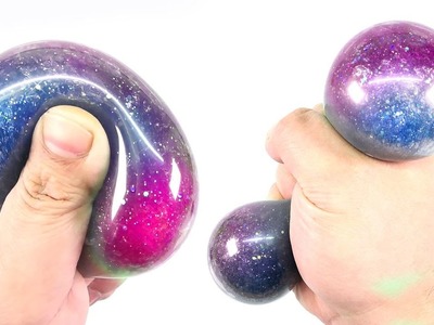 DIY Galaxy Anti Stress Ball & Galaxy Slime !! Galaxy Slimeball