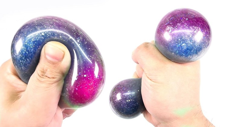 DIY Galaxy Anti Stress Ball & Galaxy Slime !! Galaxy Slimeball