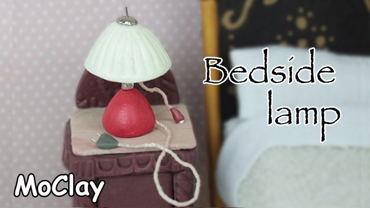 Dollhouse furniture - Bedside lamp miniature - Polymer clay tutorial