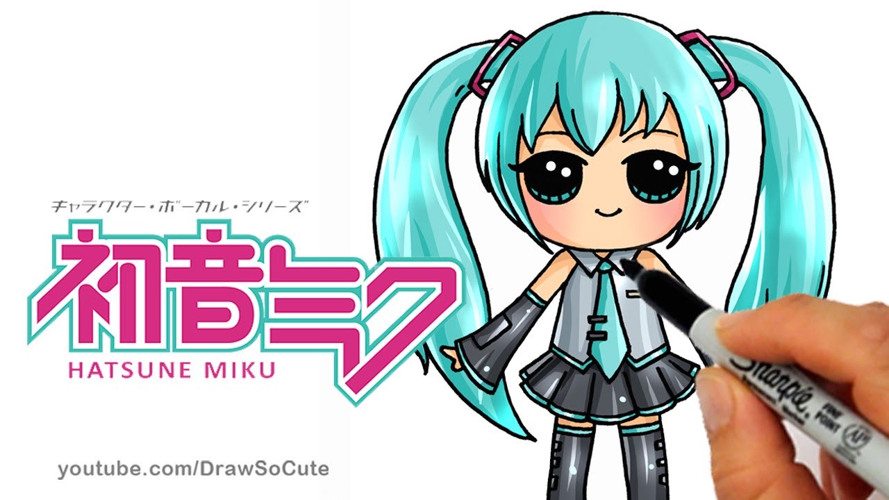 How To Draw Hatsune Miku Step By Step Chibi Cute Japanese Anime Girl