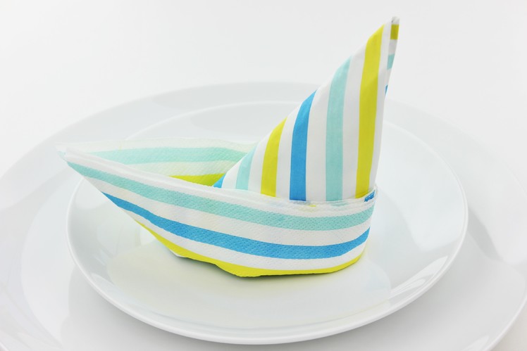 How to fold a napkin into a Sailboat - Easy Tutorisal - DIY