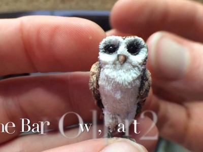 HOW TO -- Polymer clay 1.12th dollhouse scale Barn Owl