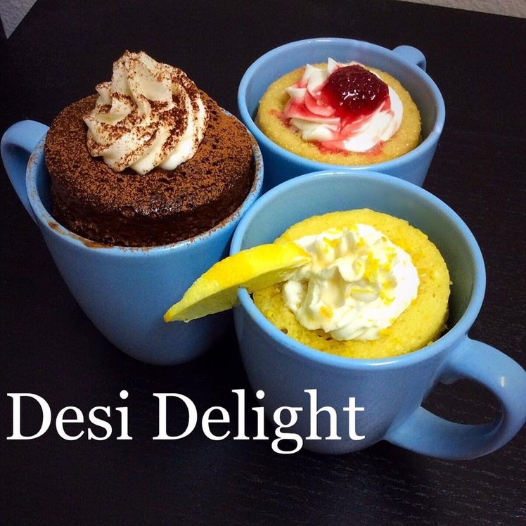 Mug Cakes in minuets | Chocolate | Honey-Lemon | Strawberry | Desi Delight